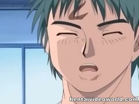 Hentai slut giving oral and getting 2 rods